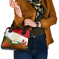 Tajikistan Independence Day Shoulder Handbag Ismoil Somoni Monument Flag Map Red Tulips