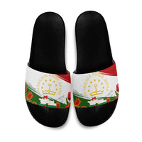 Tajikistan Independence Day Slide Sandals Ismoil Somoni Monument Flag Map Red Tulips