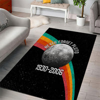 Never Forget Pluto 1930-2006 Area Rug Vintage Retro Rainbow Planet Outer Space Astronomy Graphic Art