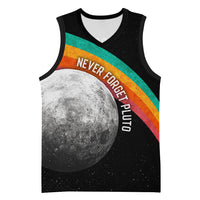 Never Forget Pluto 1930-2006 Basketball Jersey Vintage Retro Rainbow Planet Outer Space Astronomy Graphic Art