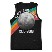 Never Forget Pluto 1930-2006 Basketball Jersey Vintage Retro Rainbow Planet Outer Space Astronomy Graphic Art