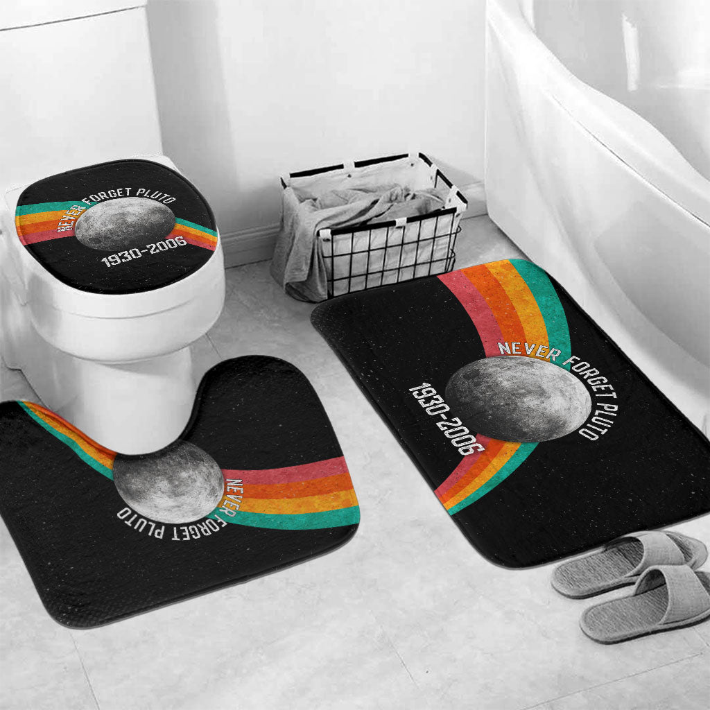 Never Forget Pluto 1930-2006 Bathroom Set Vintage Retro Rainbow Planet Outer Space Astronomy Graphic Art
