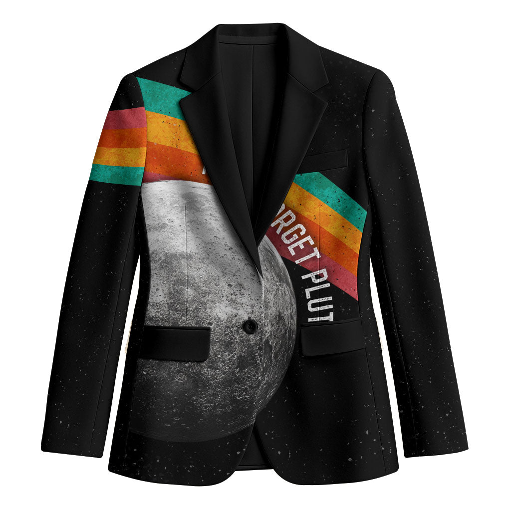 Never Forget Pluto 1930-2006 Blazer Vintage Retro Rainbow Planet Outer Space Astronomy Graphic Art