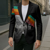 Never Forget Pluto 1930-2006 Blazer Vintage Retro Rainbow Planet Outer Space Astronomy Graphic Art