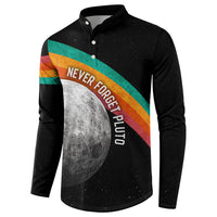 Never Forget Pluto 1930-2006 Button Sweatshirt Vintage Retro Rainbow Planet Outer Space Astronomy Graphic Art