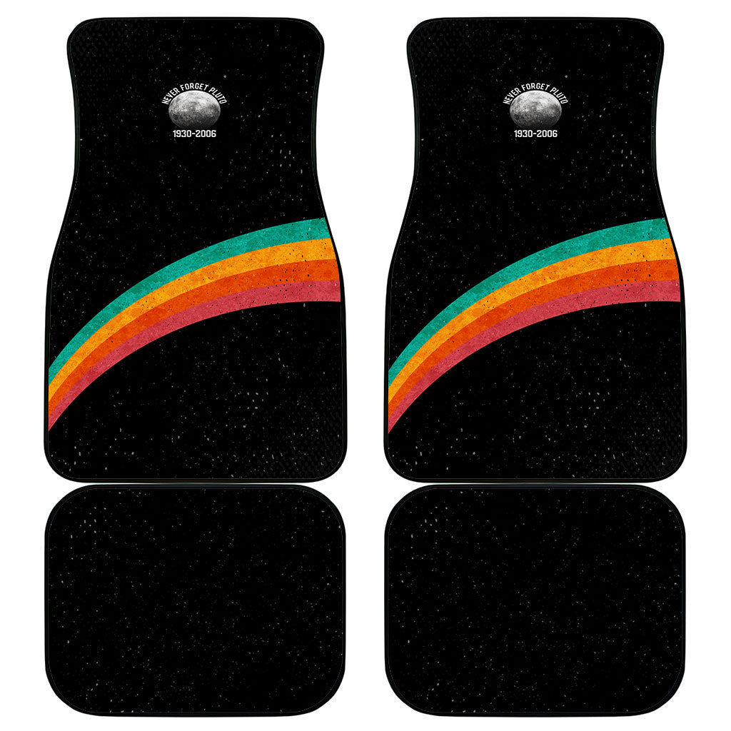Never Forget Pluto 1930-2006 Car Mats Vintage Retro Rainbow Planet Outer Space Astronomy Graphic Art