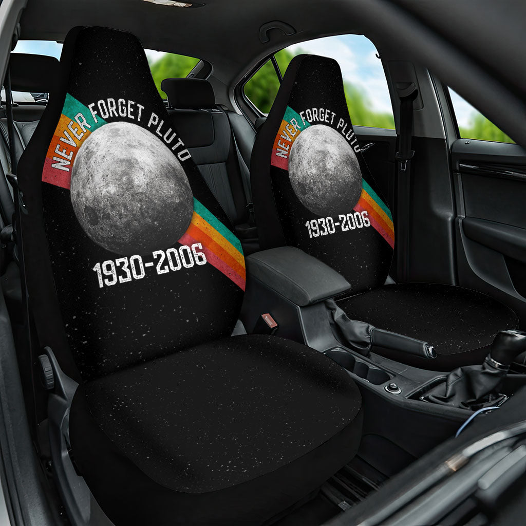 Never Forget Pluto 1930-2006 Car Seat Cover Vintage Retro Rainbow Planet Outer Space Astronomy Graphic Art