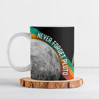 Never Forget Pluto 1930-2006 Ceramic Mug Vintage Retro Rainbow Planet Outer Space Astronomy Graphic Art