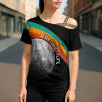 Never Forget Pluto 1930-2006 Cross Shoulder Shirt Vintage Retro Rainbow Planet Outer Space Astronomy Graphic Art