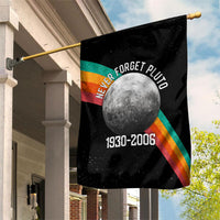 Never Forget Pluto 1930-2006 Garden Flag Vintage Retro Rainbow Planet Outer Space Astronomy Graphic Art