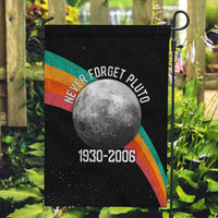 Never Forget Pluto 1930-2006 Garden Flag Vintage Retro Rainbow Planet Outer Space Astronomy Graphic Art