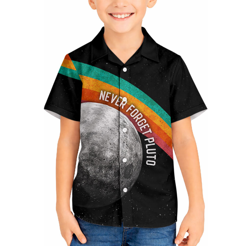 Never Forget Pluto 1930-2006 Hawaiian Shirt Vintage Retro Rainbow Planet Outer Space Astronomy Graphic Art