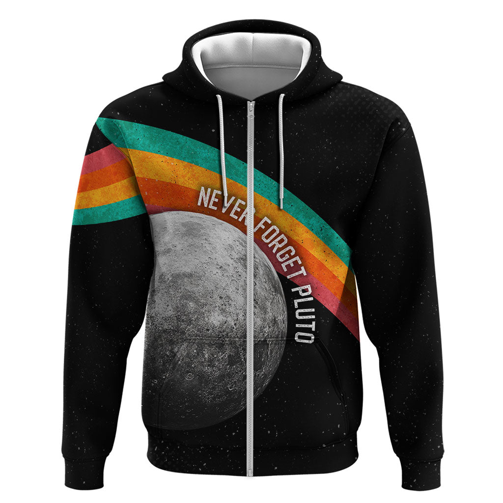 Never Forget Pluto 1930-2006 Hoodie Vintage Retro Rainbow Planet Outer Space Astronomy Graphic Art