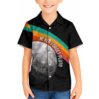 Never Forget Pluto 1930-2006 Kid Hawaiian Shirt Vintage Retro Rainbow Planet Outer Space Astronomy Graphic Art