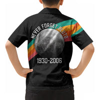 Never Forget Pluto 1930-2006 Kid Hawaiian Shirt Vintage Retro Rainbow Planet Outer Space Astronomy Graphic Art