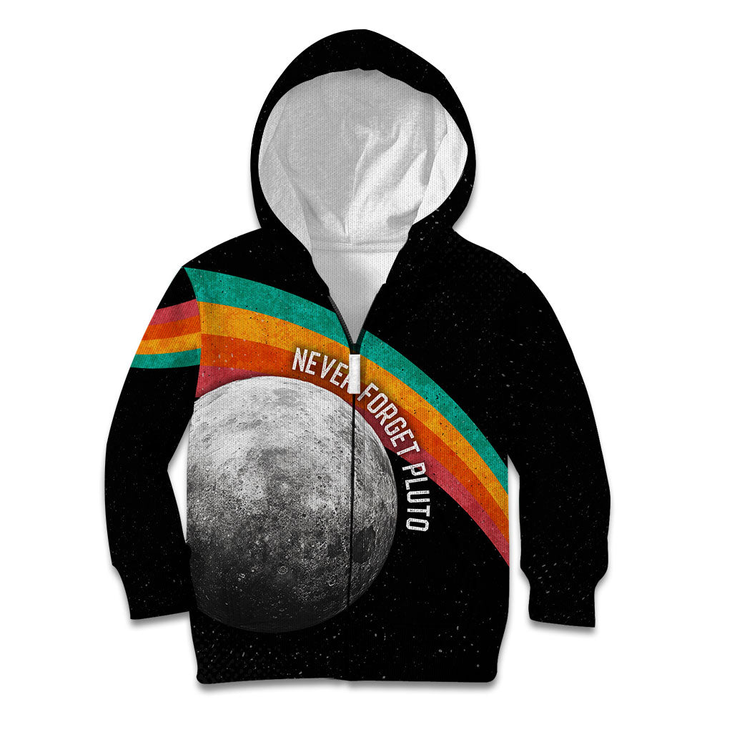 Never Forget Pluto 1930-2006 Kid Hoodie Vintage Retro Rainbow Planet Outer Space Astronomy Graphic Art