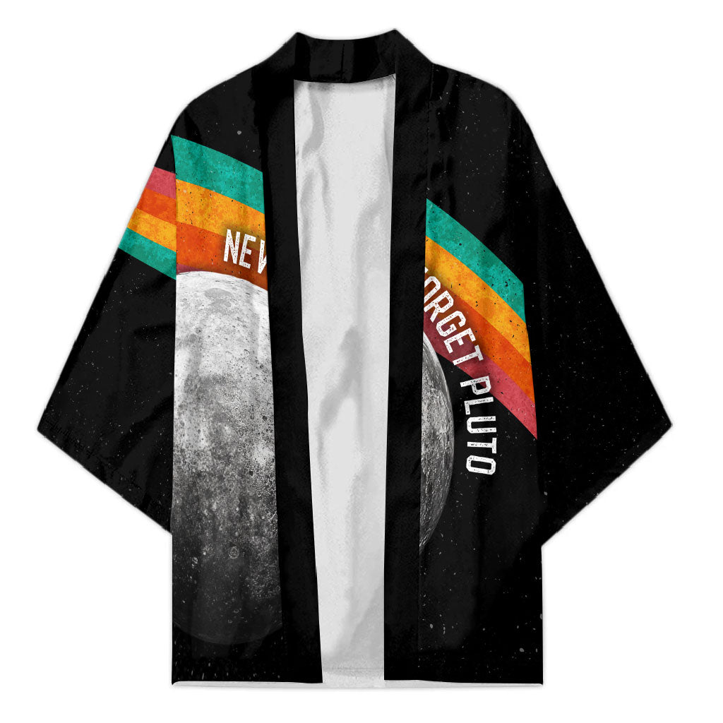 Never Forget Pluto 1930-2006 Kimono Vintage Retro Rainbow Planet Outer Space Astronomy Graphic Art