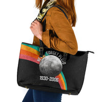 Never Forget Pluto 1930-2006 Leather Tote Bag Vintage Retro Rainbow Planet Outer Space Astronomy Graphic Art