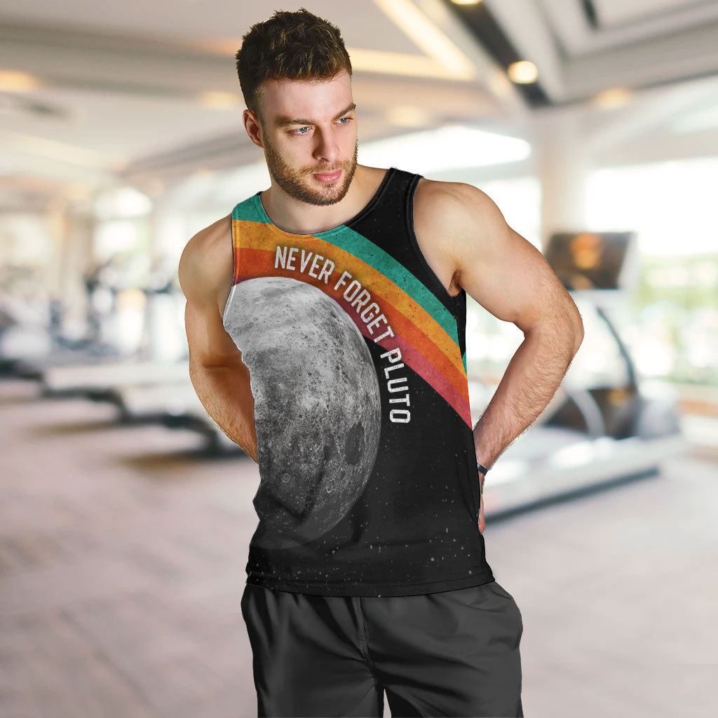 Never Forget Pluto 1930-2006 Men Tank Top Vintage Retro Rainbow Planet Outer Space Astronomy Graphic Art