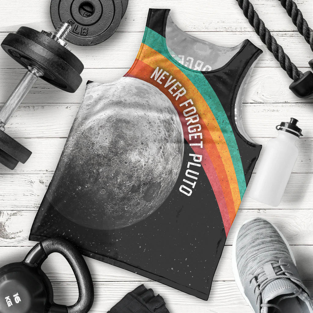Never Forget Pluto 1930-2006 Men Tank Top Vintage Retro Rainbow Planet Outer Space Astronomy Graphic Art