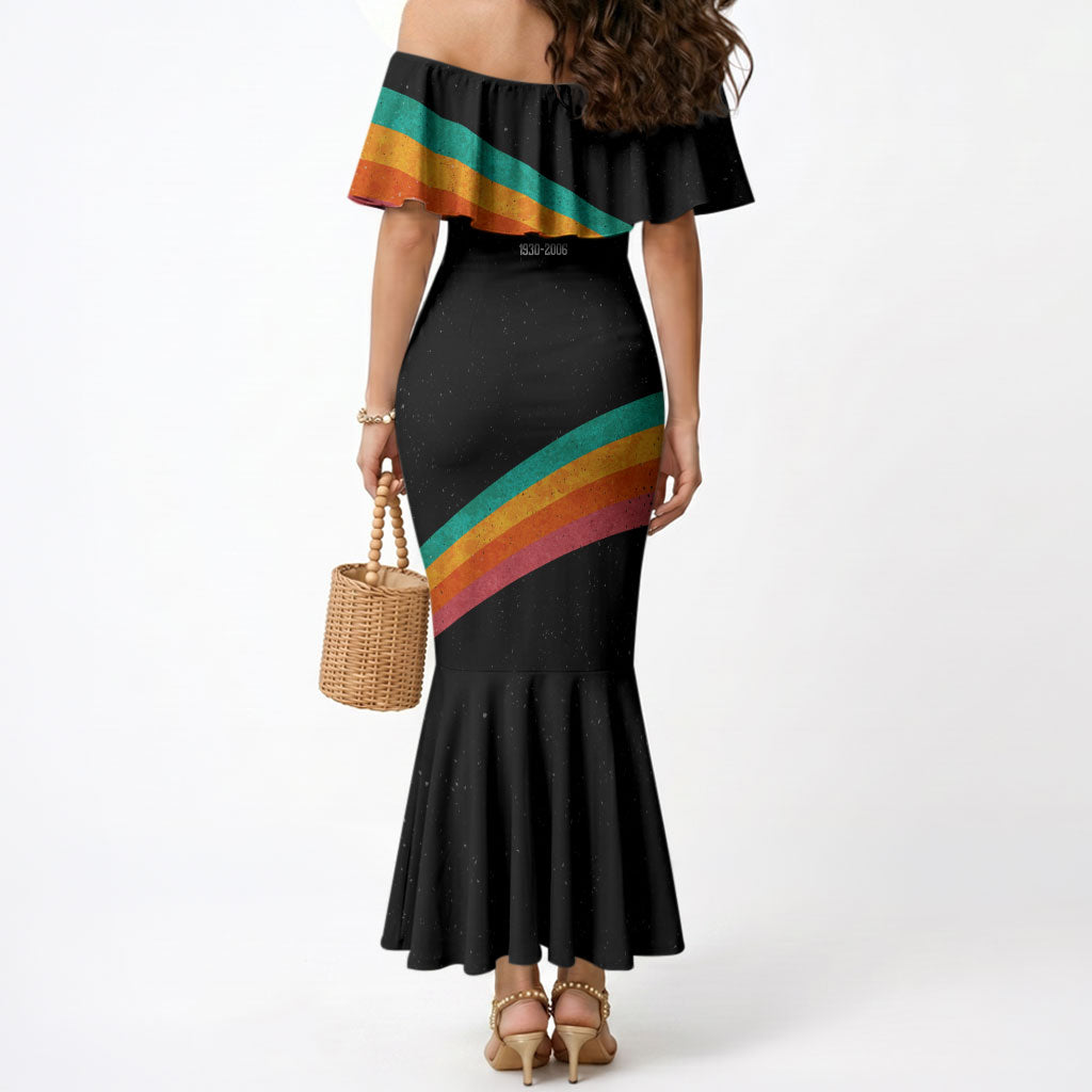Never Forget Pluto 1930-2006 Mermaid Dress Vintage Retro Rainbow Planet Outer Space Astronomy Graphic Art