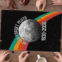 Never Forget Pluto 1930-2006 Puzzle Vintage Retro Rainbow Planet Outer Space Astronomy Graphic Art