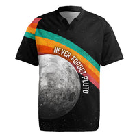 Never Forget Pluto 1930-2006 Rugby Jersey Vintage Retro Rainbow Planet Outer Space Astronomy Graphic Art
