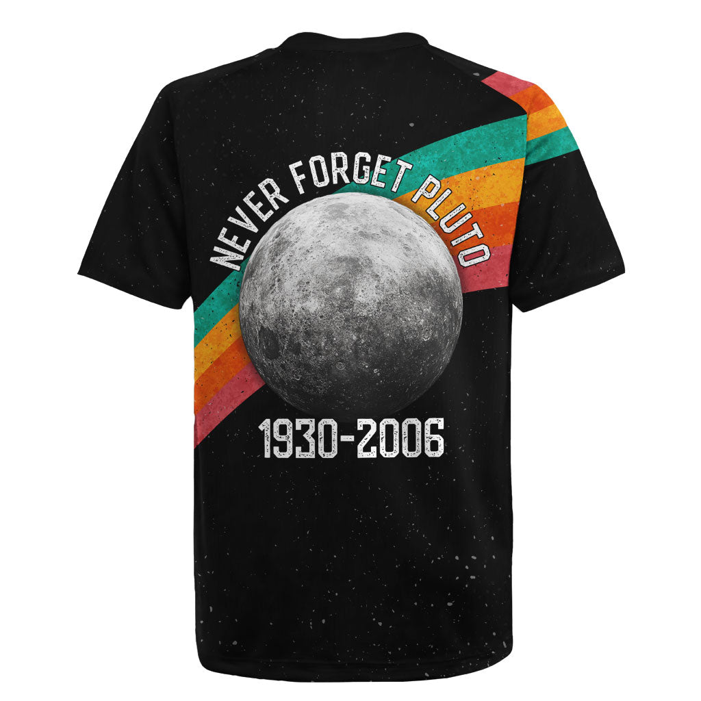 Never Forget Pluto 1930-2006 Rugby Jersey Vintage Retro Rainbow Planet Outer Space Astronomy Graphic Art