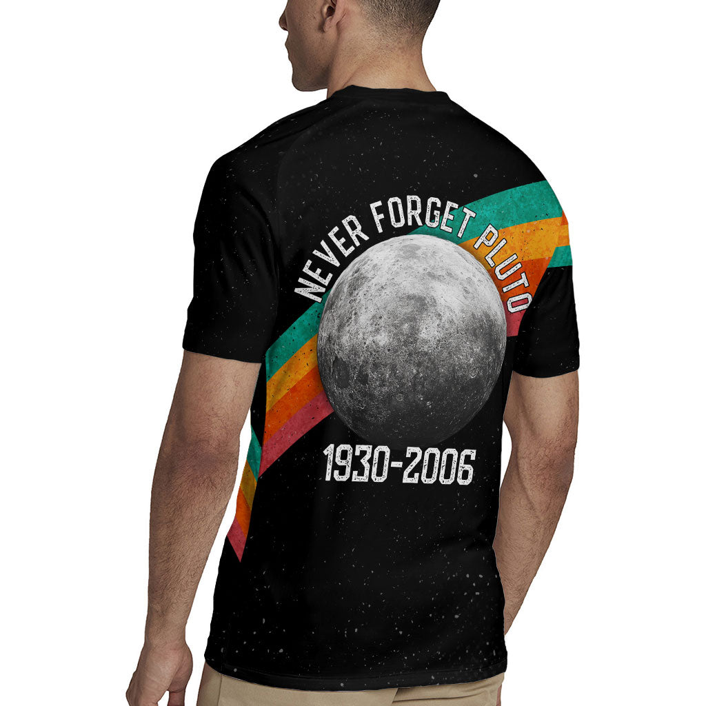 Never Forget Pluto 1930-2006 Rugby Jersey Vintage Retro Rainbow Planet Outer Space Astronomy Graphic Art