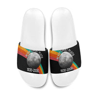 Never Forget Pluto 1930-2006 Slide Sandals Vintage Retro Rainbow Planet Outer Space Astronomy Graphic Art