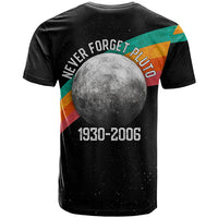 Never Forget Pluto 1930-2006 T Shirt Vintage Retro Rainbow Planet Outer Space Astronomy Graphic Art