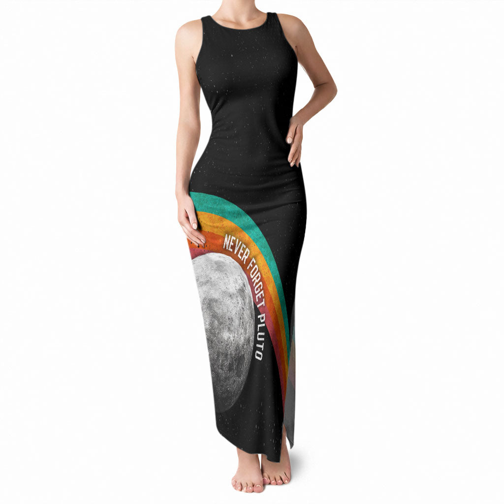 Never Forget Pluto 1930-2006 Tank Maxi Dress Vintage Retro Rainbow Planet Outer Space Astronomy Graphic Art