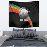 Never Forget Pluto 1930-2006 Tapestry Vintage Retro Rainbow Planet Outer Space Astronomy Graphic Art
