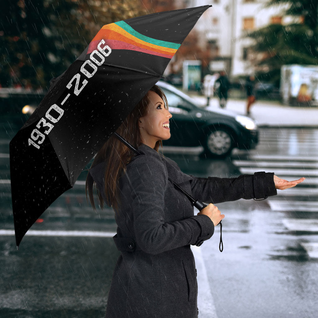 Never Forget Pluto 1930-2006 Umbrella Vintage Retro Rainbow Planet Outer Space Astronomy Graphic Art