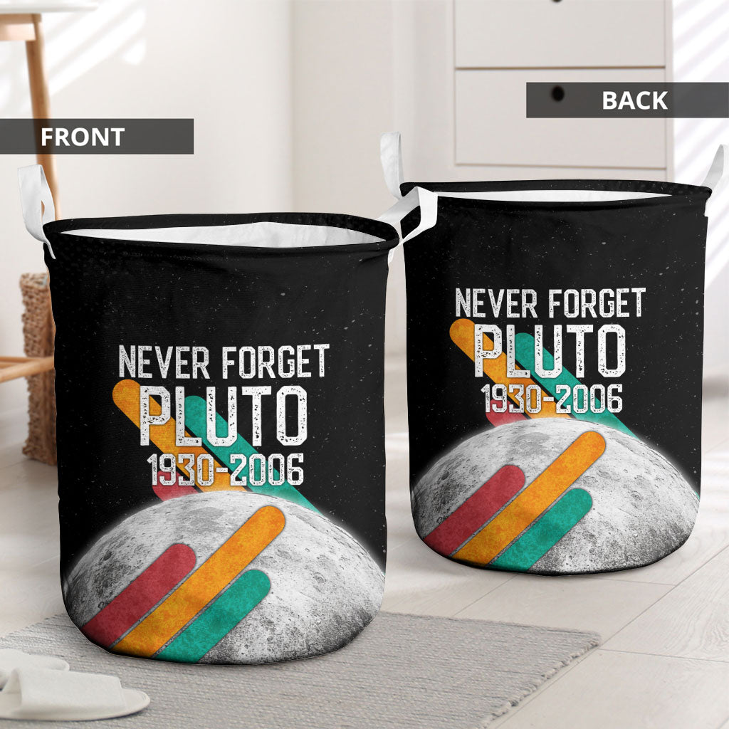 Never Forget Pluto Laundry Basket Retro Space Astronomy Science