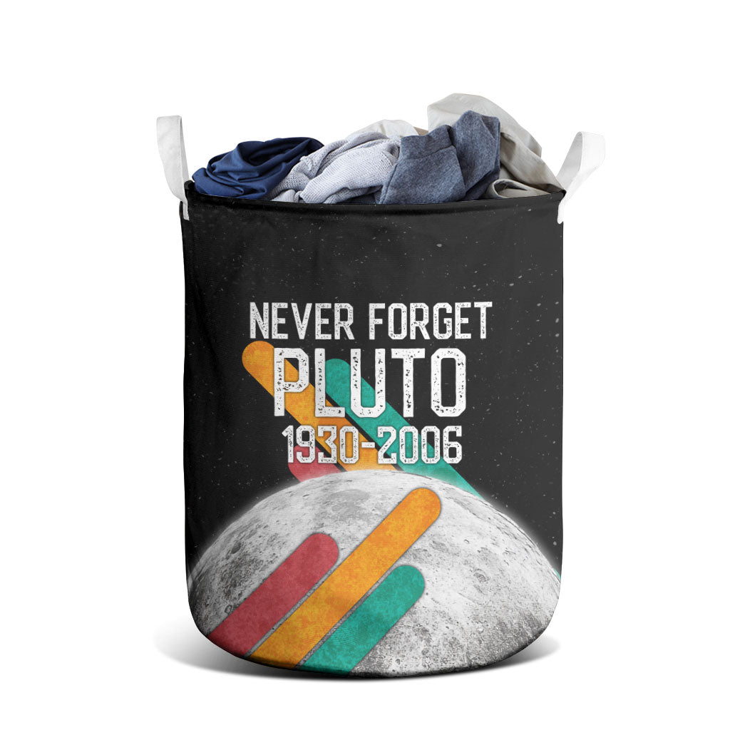 Never Forget Pluto Laundry Basket Retro Space Astronomy Science