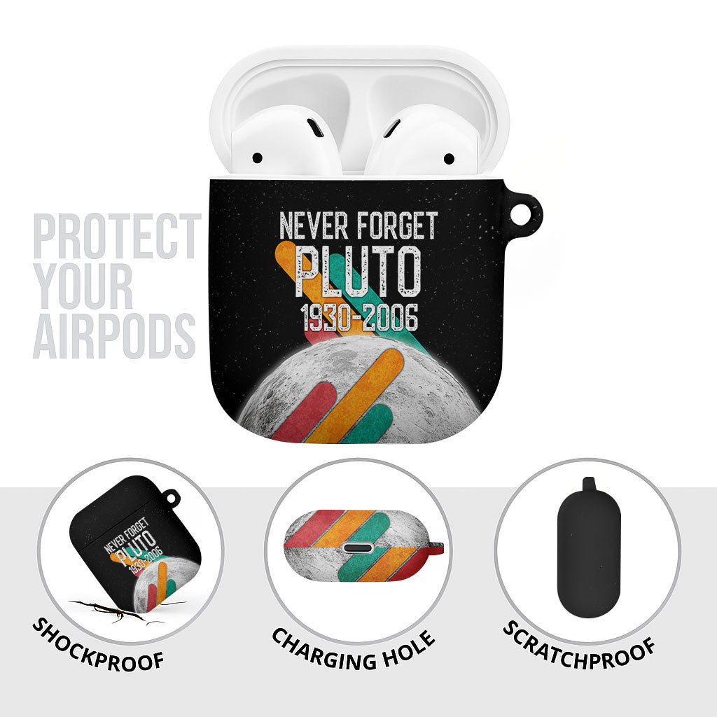 Never Forget Pluto AirPods Case Retro Space Astronomy Science