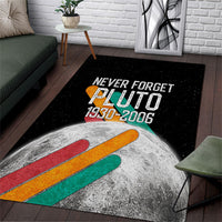 Never Forget Pluto Area Rug Retro Space Astronomy Science
