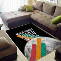 Never Forget Pluto Area Rug Retro Space Astronomy Science