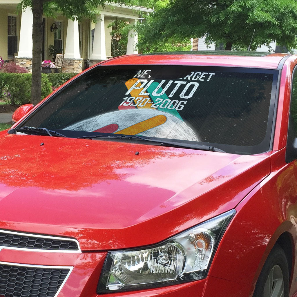 Never Forget Pluto Auto Sun Shade Retro Space Astronomy Science