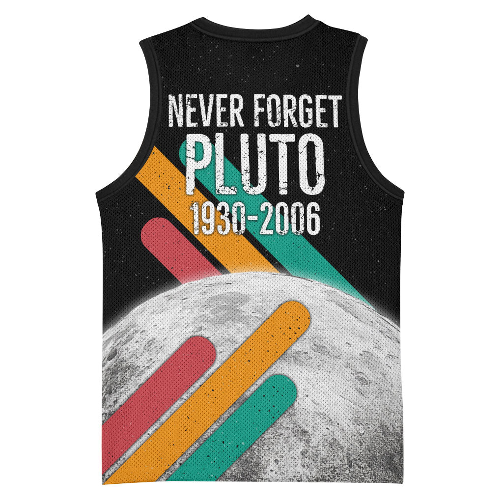 Never Forget Pluto Basketball Jersey Retro Space Astronomy Science