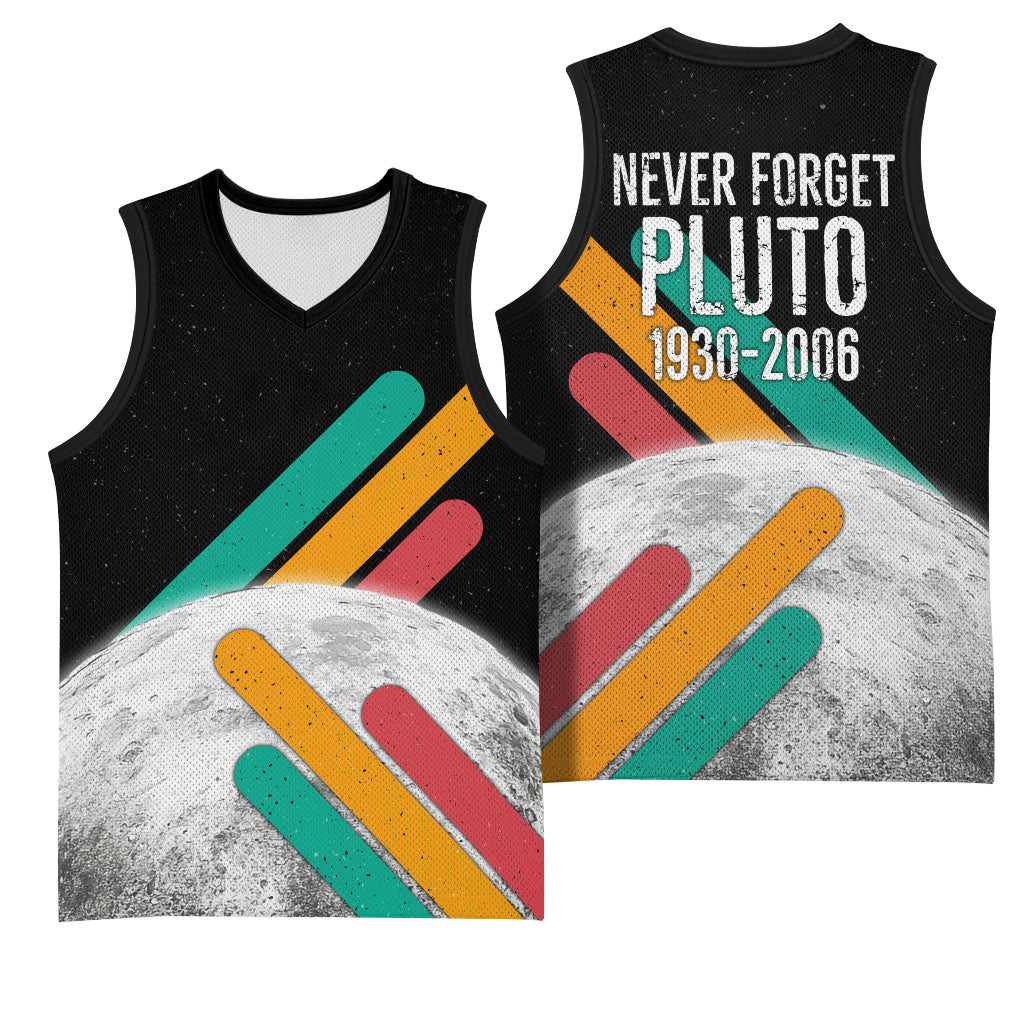 Never Forget Pluto Basketball Jersey Retro Space Astronomy Science