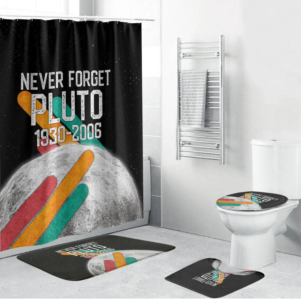 Never Forget Pluto Bathroom Set Retro Space Astronomy Science