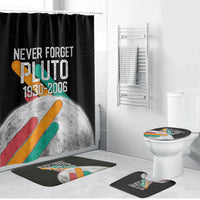 Never Forget Pluto Bathroom Set Retro Space Astronomy Science