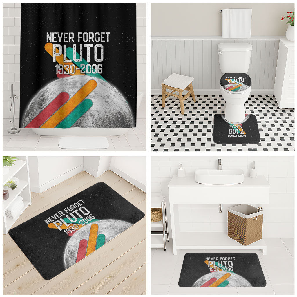 Never Forget Pluto Bathroom Set Retro Space Astronomy Science