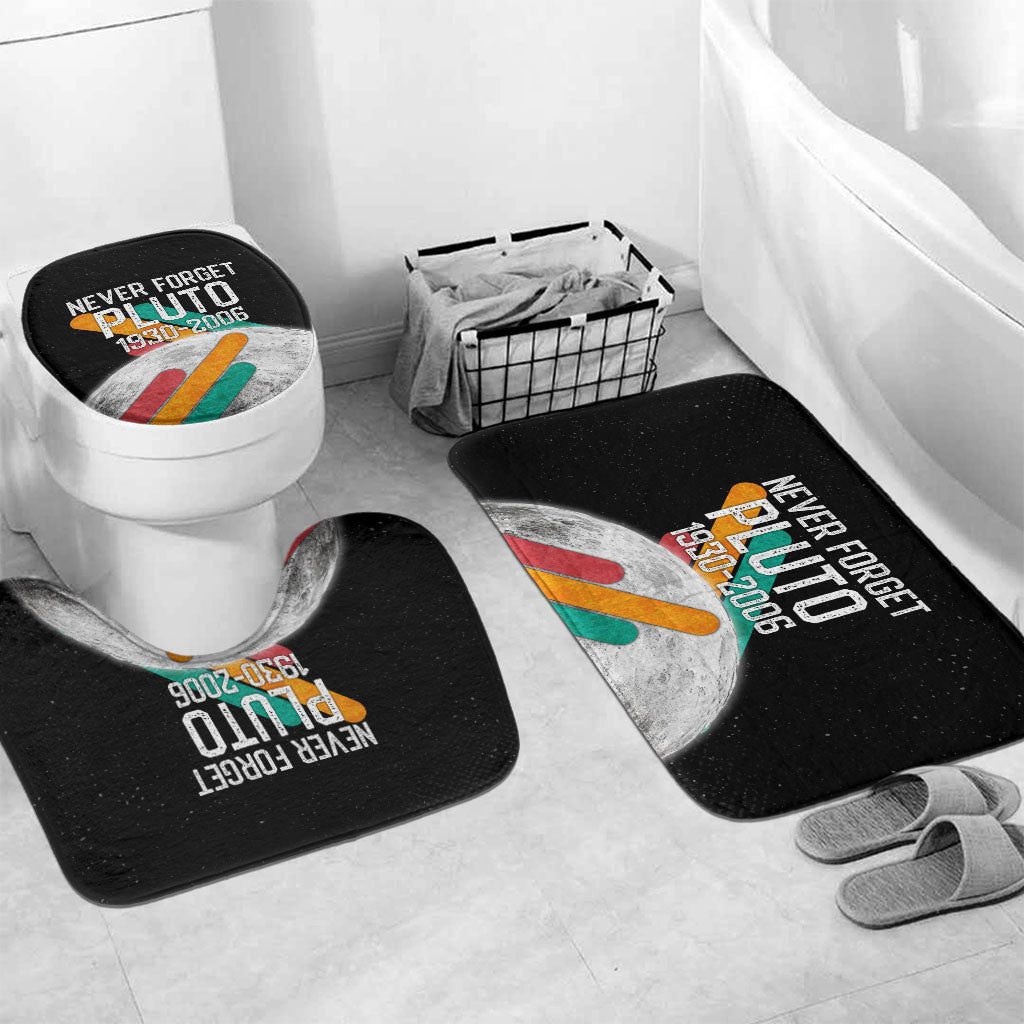 Never Forget Pluto Bathroom Set Retro Space Astronomy Science