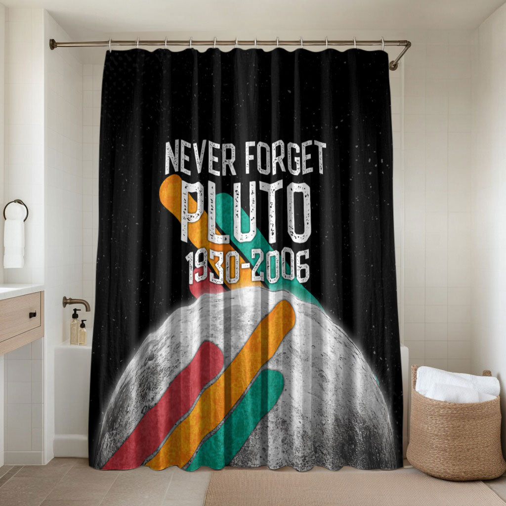 Never Forget Pluto Bathroom Set Retro Space Astronomy Science