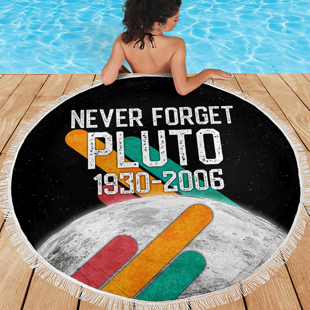Never Forget Pluto Beach Blanket Retro Space Astronomy Science