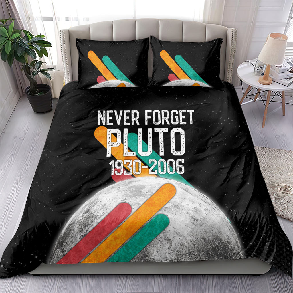 Never Forget Pluto Bedding Set Retro Space Astronomy Science