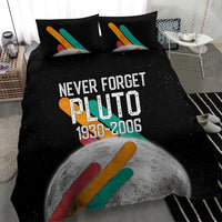 Never Forget Pluto Bedding Set Retro Space Astronomy Science